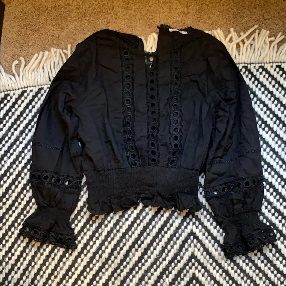 lace blouse w/ smocked bottom